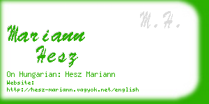 mariann hesz business card